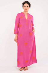 Sapphire Long Sleeve Tunic Berry/flamingo Embroidery