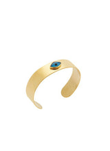 Oval Eye Cuff Bracelet Gold Plated