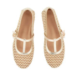 Ballerinas Ancient Greek Sandals Aerati Raffia Ballerinas Platinum/Natural Apoella