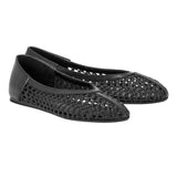 Ballerinas Ancient Greek Sandals Aeropi Raffia Ballerinas Black Apoella