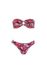 Bikini Emmanuela Swimwear Emma Bandeau Bikini Bordeaux/Purple Flowers Apoella