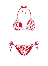 Bikini Heidi Klein Evia Reversible Triangle Bikini Floral White/Red Apoella