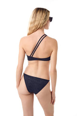 Bikini Kiohne Spaces/Keira One Shoulder Bikini Navy Blue Sparkle Apoella