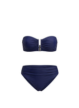 Bikini Lenny Niemeyer Drop Bandeau Ruched Bikini Tile Blue Apoella