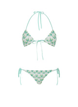 Bikini Missoni Triangle Bikini Floral Lace Blue Green Apoella