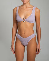 Bikini Stefania Frangista Ali Hoop Over The Shoulder Bikini Seersucker Metallic Lilac Apoella