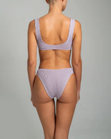Bikini Stefania Frangista Ali Hoop Over The Shoulder Bikini Seersucker Metallic Red Apoella