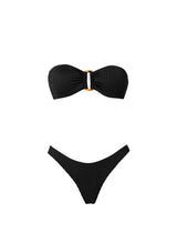 Bikini Stefania Frangista Melita Bandeau Bikini Curly Black Apoella