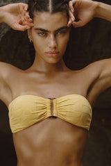 Bikini Stefania Frangista Melita Bandeau Bikini Jacquard Yellow Apoella