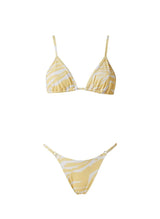 Bikini Stefania Frangista Quinn Triangle Over The Shoulder Bikini Rib Yellow Zebra Apoella