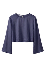 Blouses APLA Sigma Wrinkle Crop Top Navy Apoella