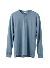 Blouses Onia Washed Slub Henley Long Sleeve T-shirt Dusk Blue Apoella