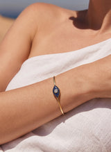 Bracelets ASTRA Large Oval Evil Eye Bracelet Gold-Navy-White O/S Apoella