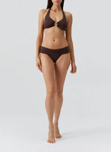 Swimwear Melissa Odabash Brussels Halter Hoop Bikini Top Brown Apoella