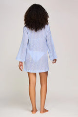 Caftans Heidi Klein Tinos Caftan Beachwear Light Blue/White Apoella