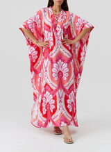 Caftans Melissa Odabash Carlotta Lace Up Caftan Ornate O/S / Ornate Apoella