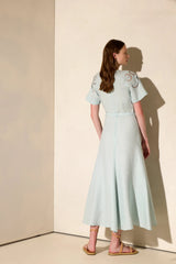 Dresses Ancient Kallos Iphigenia Cut Embroidered Midi Dress Pistachio S / Pistachio Apoella