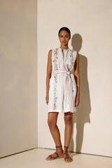 Dresses Ancient Kallos Wild Flowers Mini Shirtdress Off White Apoella