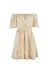 Dresses Apoella Aphrodite Off Shoulder Puff Sleeve Short Dress Cream Apoella