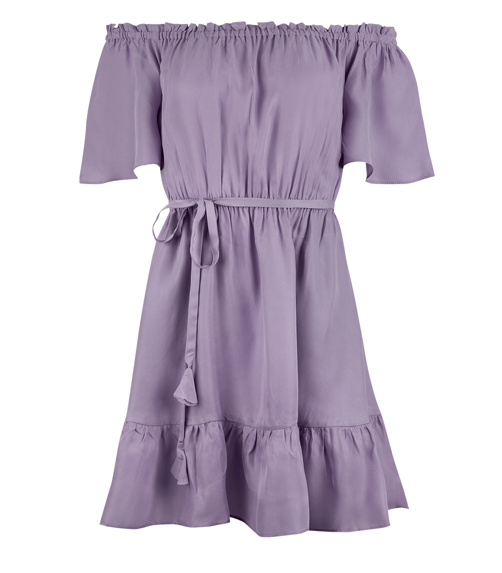 Aphrodite Off Shoulder Puff Sleeve Short Dress Lavender Aphrodite Off Shoulder Puff Sleeve Short Dress Lavender