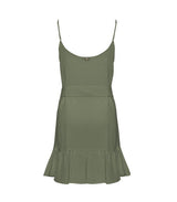 Dresses Apoella Ariadne Linen Strap Mini Frill Dress Khaki Apoella