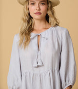 Dresses Apoella Cara Linen Mini Dress Grey O/S / Grey Apoella