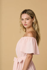Dresses Apoella Christianna Off Shoulder Long Dress Pink Apoella