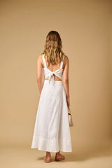 Dresses APOELLA Evy Cut Out Linen Long Dress White Apoella