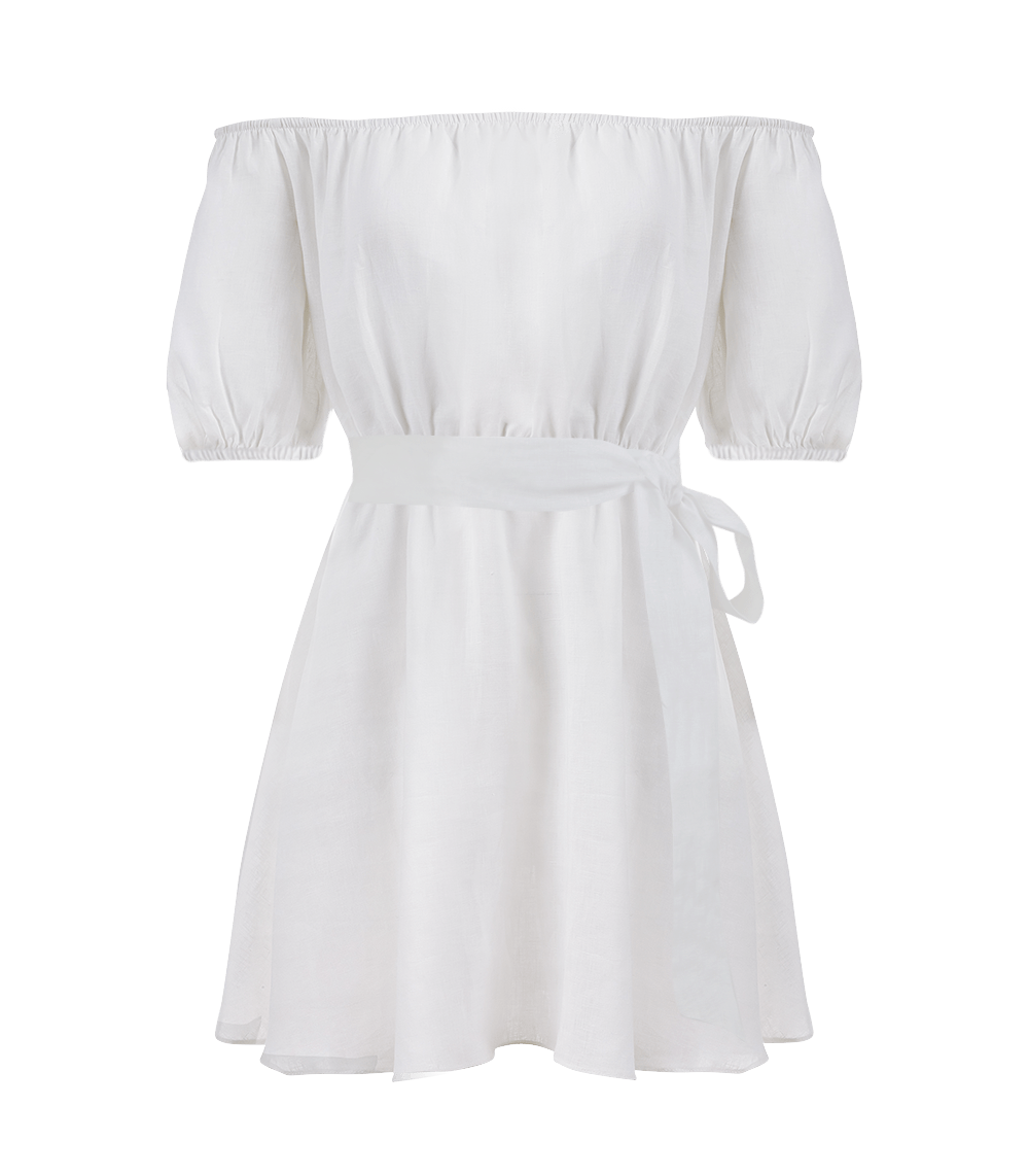 chinese dress ladies Shop Adelaide Sky Blue Linen Puff Sleeve Panelled Mini Dress
