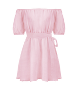 Dresses Apoella Leto Linen Puff Sleeve Short Dress S/M / Pink Apoella