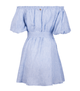Dresses Apoella Leto Linen Puff Sleeve Short Dress Striped Apoella
