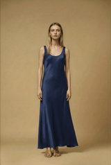 Dresses APOELLA Sara Round Neck Long Dress Navy Apoella