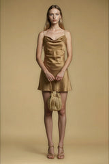 Dresses APOELLA Silia Cowl Neck Mini Dress Bronze Apoella