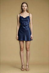Dresses APOELLA Silia Cowl Neck Mini Dress Navy Apoella