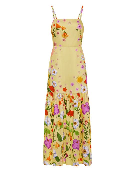 Dresses Borgo De Nor Cordiela Strap Cotton Maxi Dress Terrazo/Yellow Apoella