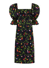 Dresses Borgo De Nor Viona Off-shoulder Cotton Long Dress Cherry Black Apoella
