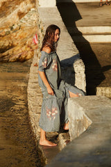 Dresses Evi Grintela Ira Off Shoulder Maxi Dress Blue/Red/White Stripes Apoella