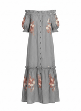 Dresses Evi Grintela Ira Off Shoulder Maxi Dress Blue/Red/White Stripes Apoella