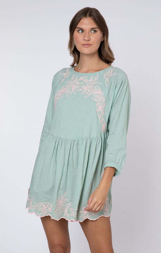 Floral batwing shops dress