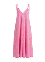 Dresses Juliet Dunn Ginkgo Floral Block Print Floaty Dress Fuchsia/Neon Red 1 / Fuchsia Apoella