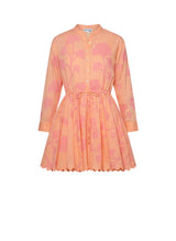 Dresses Juliet Dunn Long Sleeve Beach Dress Majorelle Print Peach Pink Apoella