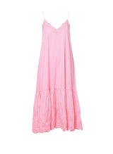 Dresses Juliet Dunn Poplin V-neck Midi Dress With Cord Flower Pink Grapefruit Apoella