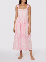 Dresses Juliet Dunn Tie Shoulder Midi Dress In Palladio Print Lipstick Apoella