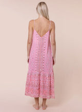 Dresses Juliet Dunn V-Neck Midi Dress In Mosaic Print With Mirror Embroidery Candy 1 / Pink Apoella