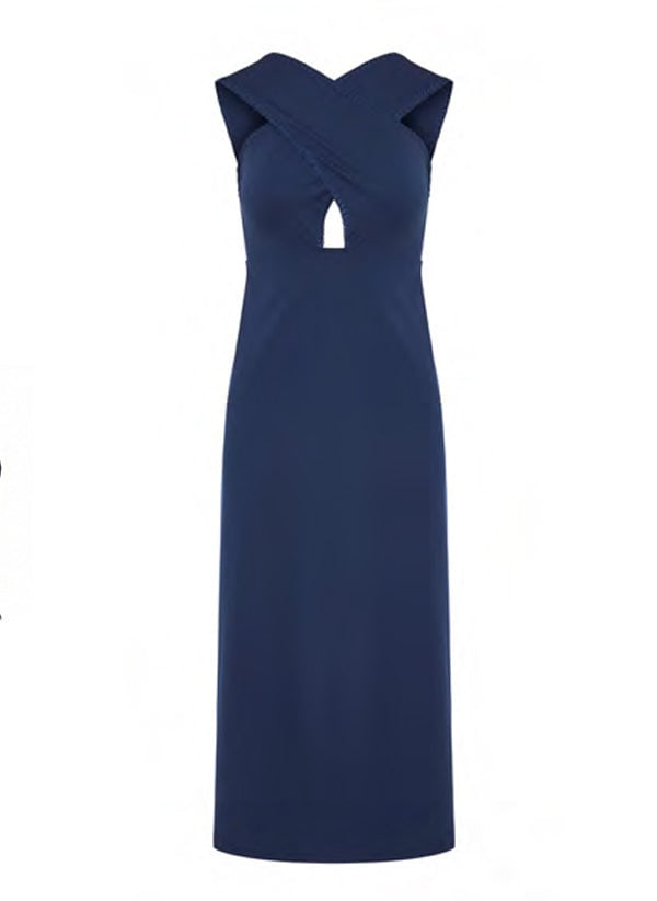 princess polly baby blue dress Navy Blue Modest Bridesmaid Dresses with Lace Appliques main image 0