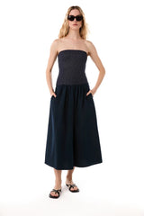 Dresses Kiohne Grace Bandeau Dress Navy Blue Sparkle Apoella