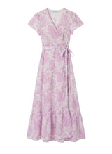 Dresses Marie Raxevsky Cotton Long Wrap Dress Jungle Lilac Apoella