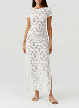 Dresses Melissa Odabash Briony Knit Long Dress Ivory Apoella