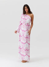 Dresses Melissa Odabash Calista One Shoulder Long Dress Florian Pink Apoella