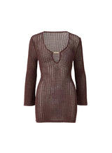 Dresses Melissa Odabash Ellis Keyhole Knit Short Dress Brown Apoella